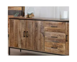 Discount Grande enfilade en bois massif et métal 