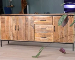 Discount Grande enfilade en bois massif et métal 