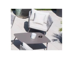 Hot Grande table basse design rectangle en aluminium gris "Chinon" Table Basse Rectangulaire