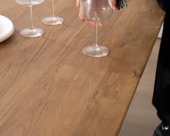 Clearance Grande table de repas en teck recyclé et pieds mikado 