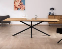 Clearance Grande table de repas en teck recyclé et pieds mikado 