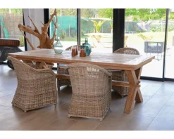 Clearance Grande table de repas en teck recyclé 8/10 personnes 