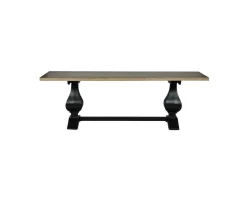 Hot Grande table de repas 8/10 places style chic noire et bois