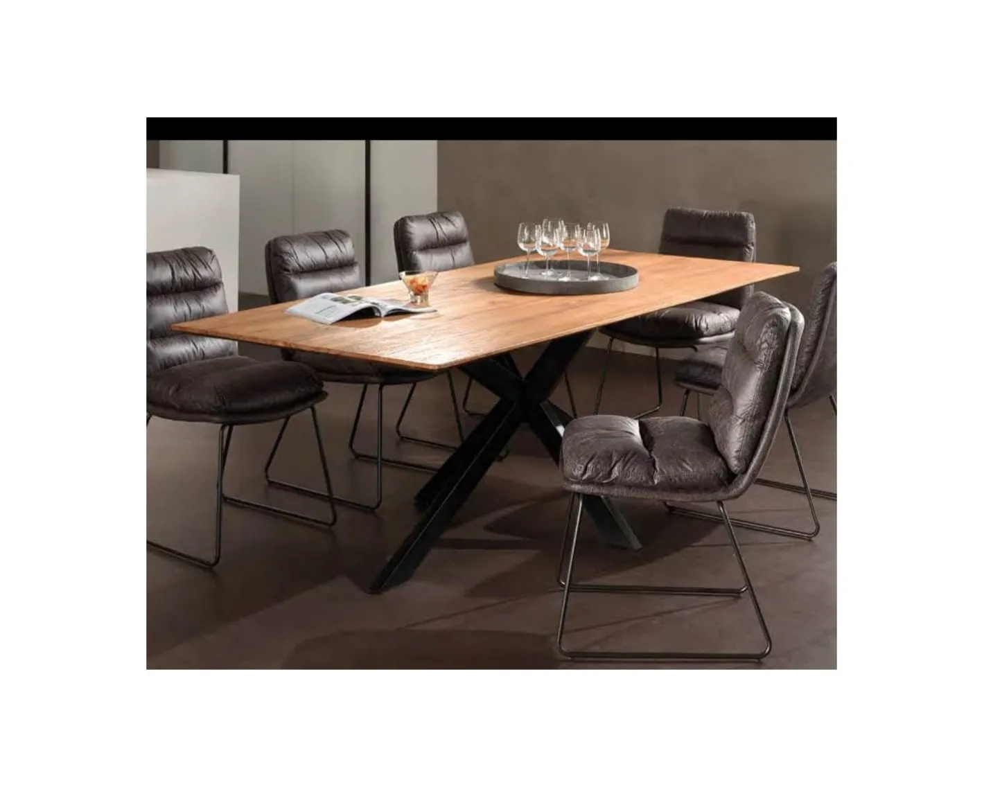 Clearance Grande table de salle à manger en bois recyclé et métal 220cm "Copley" Table À Manger Rectangulaire