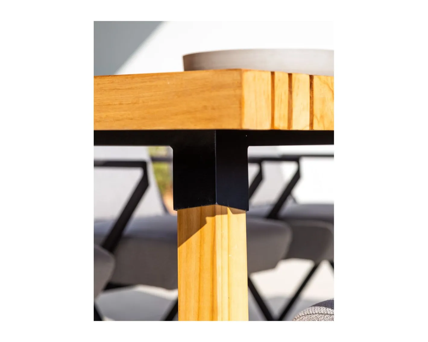 Sale Grande table outdoor en teck massif 240 cm "Lombok" Table À Manger Rectangulaire