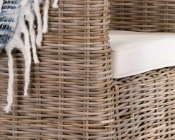 Hot Grand fauteuil de jardin confort en kubu grisé et tissu "Balangan Beach" Fauteuil|Fauteuil De Jardin