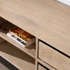 Clearance Grand meuble TV bicolore en manguier avec portes, niches et tiroirs "Bocca" 180 cm Meuble Télé