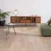 Best Grand meuble TV 200cm style ethnique avec motif résine "Membatu" acacia massif et piètement métal Meuble Télé