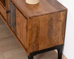 Best Grand meuble TV 200cm style ethnique avec motif résine