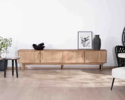 Online Grand meuble TV contemporain 240cm en manguier 4 portes