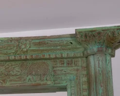 Grand miroir avec cadre indien en bois "Vieille Porte" pièce unique Miroir Et Psyché|Décoration