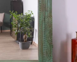 Grand miroir avec cadre indien en bois