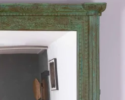 Grand miroir avec cadre indien en bois