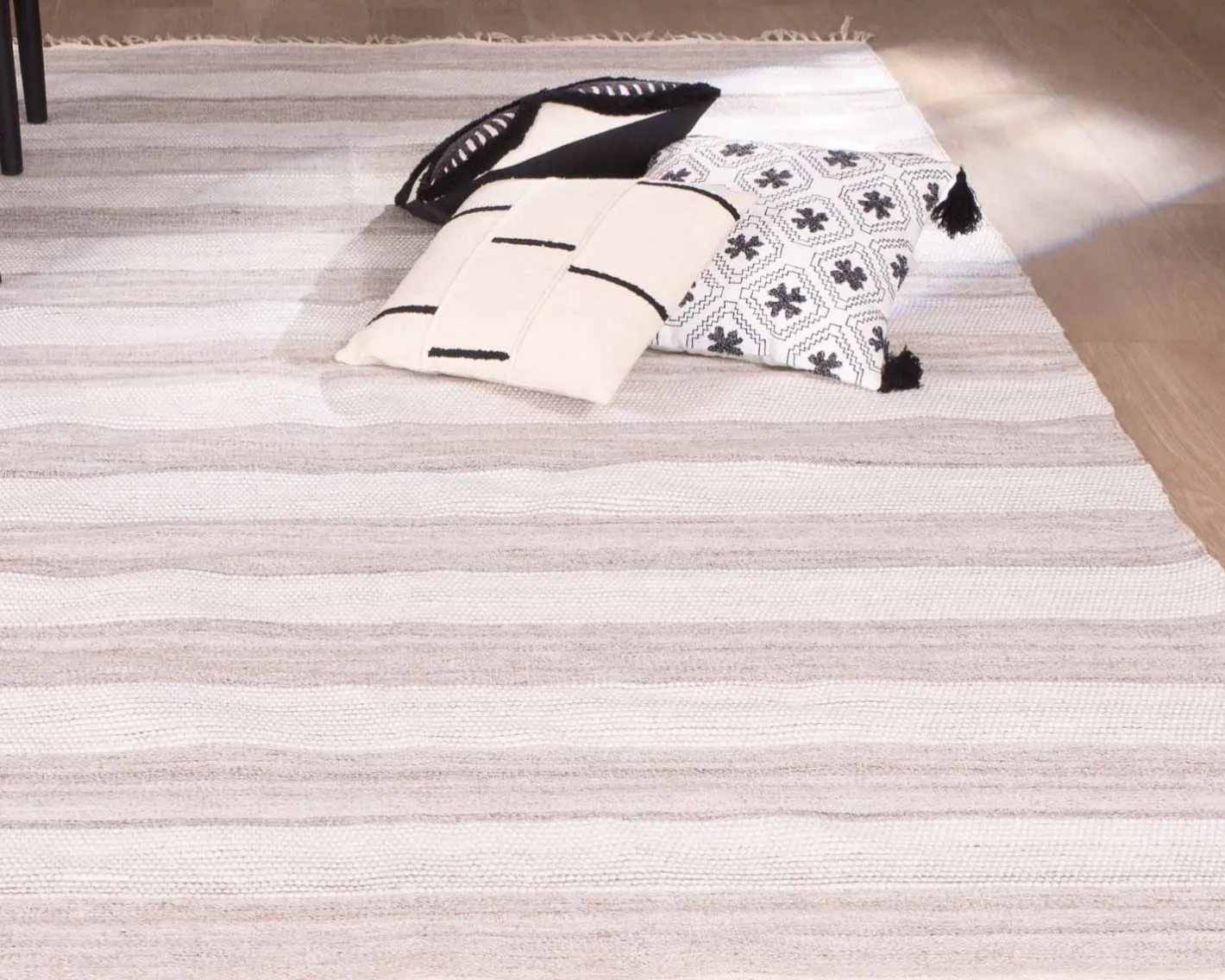 Online Grand tapis avec franges rayé coloris clairs "Kavon" format 300x200cm Décoration