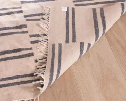 New Grand tapis blanc rayé bleu format 200x300cm 
