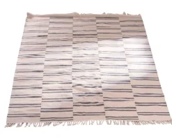 New Grand tapis blanc rayé bleu format 200x300cm 