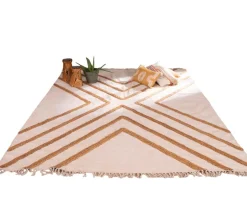 New Grand tapis de salon tissé main en coton et jute 200x300cm 