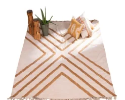 New Grand tapis de salon tissé main en coton et jute 200x300cm 