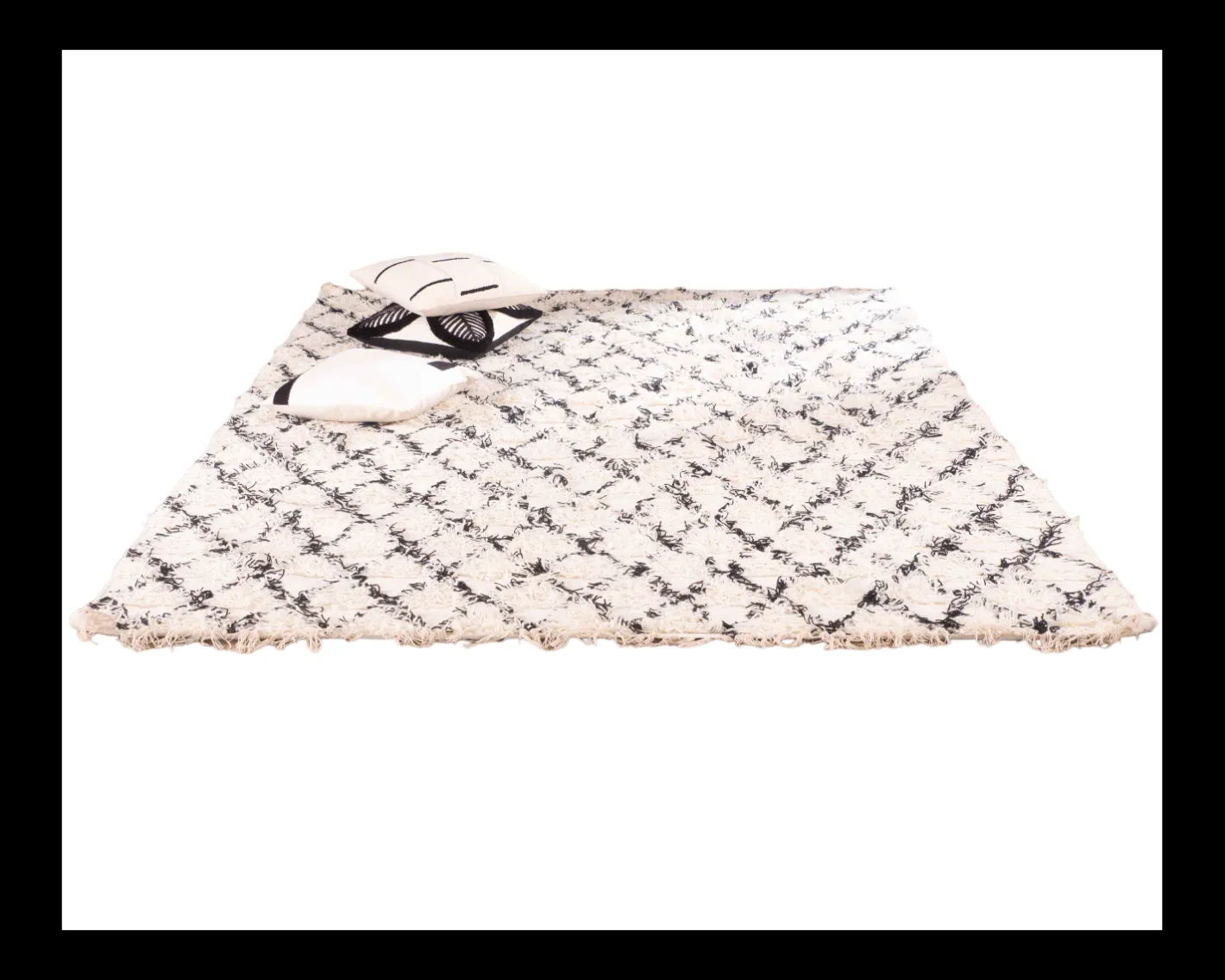 Grand tapis en coton et laine 200x300cm "Kavon" Décoration