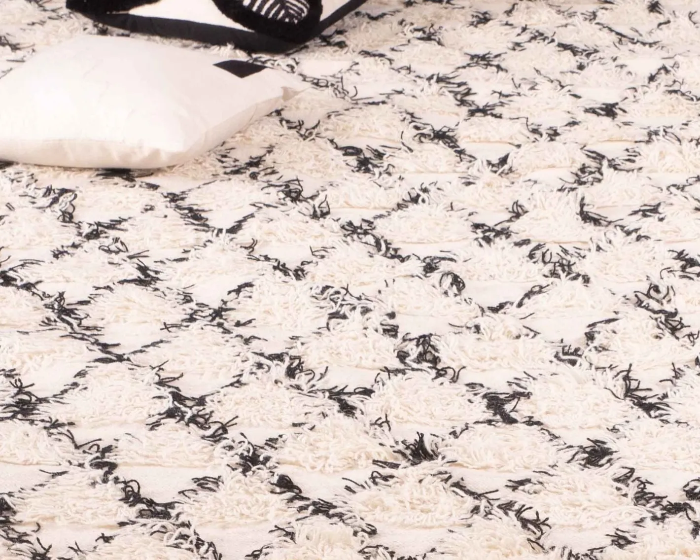 Grand tapis en coton et laine 200x300cm "Kavon" Décoration