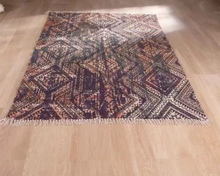 Clearance Grand tapis en coton imprimé esprit aztèque 180x270cm "Cocoon" Décoration