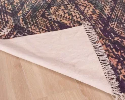 Clearance Grand tapis en coton imprimé esprit aztèque 180x270cm 