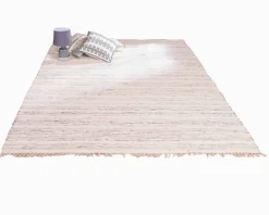 Grand tapis tissé main coton et jute 