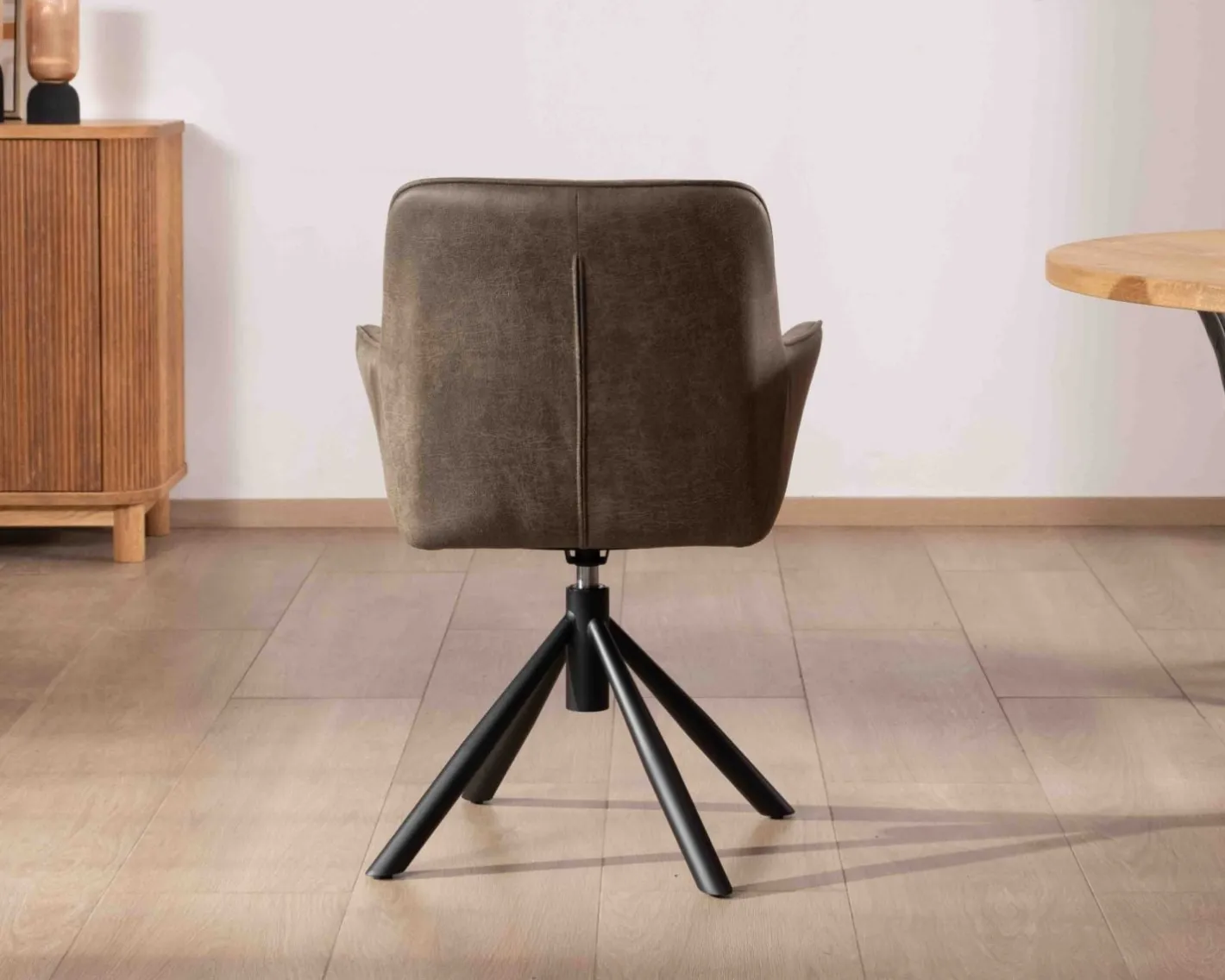 Hot Lot de 2 chaises avec accoudoirs sur pied rotatif "Ritchey" tissu microfibre kaki Chaise