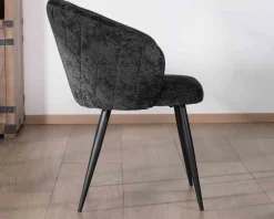 Clearance Lot de 2 chaises contemporaines et enveloppantes en tissu noir