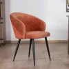 New Lot de 2 chaises contemporaines et enveloppantes en tissu bouclé terracotta "Kandy" Chaise