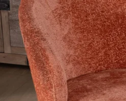 New Lot de 2 chaises contemporaines et enveloppantes en tissu bouclé terracotta "Kandy" Chaise