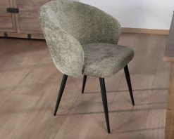Online Lot de 2 chaises contemporaines et enveloppantes en tissu bouclé vert