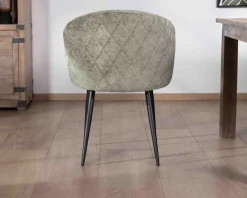 Online Lot de 2 chaises contemporaines et enveloppantes en tissu bouclé vert