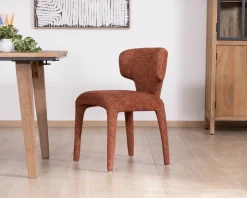 Outlet Lot de 2 chaises contemporaines avec habillage intégral en tissu terracotta “Milano” Chaise