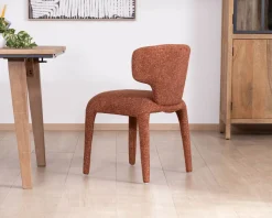 Outlet Lot de 2 chaises contemporaines avec habillage intégral en tissu terracotta “Milano” Chaise