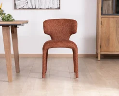 Outlet Lot de 2 chaises contemporaines avec habillage intégral en tissu terracotta “Milano” Chaise