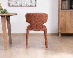 Outlet Lot de 2 chaises contemporaines avec habillage intégral en tissu terracotta “Milano” Chaise