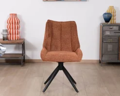 Best Lot de 2 chaises contemporaines en tissu terracotta 