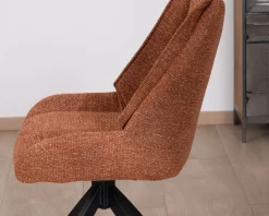 Best Lot de 2 chaises contemporaines en tissu terracotta 