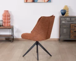 Best Lot de 2 chaises contemporaines en tissu terracotta 