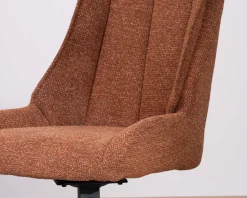 Best Lot de 2 chaises contemporaines en tissu terracotta 