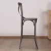 Hot Lot de 2 chaises de bar gris foncé "Snack Indus" métal et bois Chaise De Bar