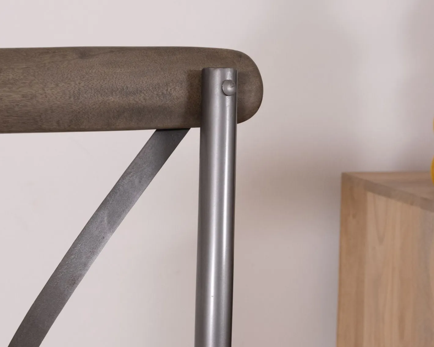Hot Lot de 2 chaises de bar gris foncé "Snack Indus" métal et bois Chaise De Bar