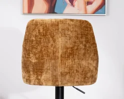 Discount Lot de 2 chaises de bar pivotantes et réglables en velours ocre 