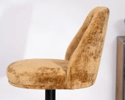 Discount Lot de 2 chaises de bar pivotantes et réglables en velours ocre 