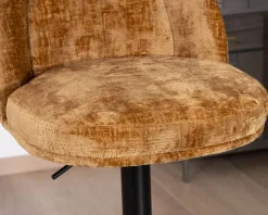 Discount Lot de 2 chaises de bar pivotantes et réglables en velours ocre 