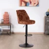 Best Lot de 2 chaises de bar pivotantes en velours ras terracotta avec dossier haut "Zoung" hauteur réglable Chaise De Bar