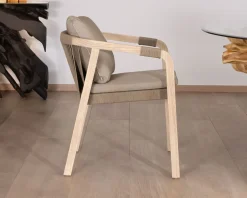 Clearance Lot de 2 chaises de repas confort et design en teck recyclé 