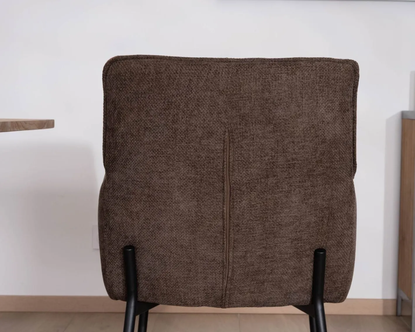 Clearance Lot de 2 chaises de repas confort "Lokka" bi-matière cognac et marron Chaise