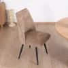 Discount Lot de 2 chaises de repas contemporaines matelassées en tissu bouclette grège "Ondine" Chaise